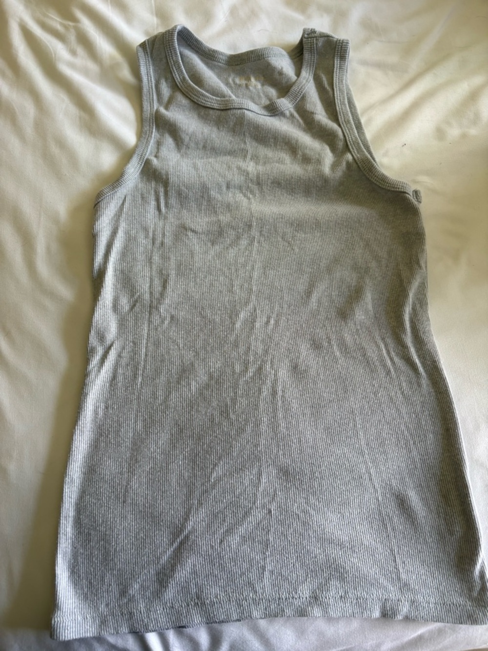 No Boundaries Light Grey Ribbed Tank Top
